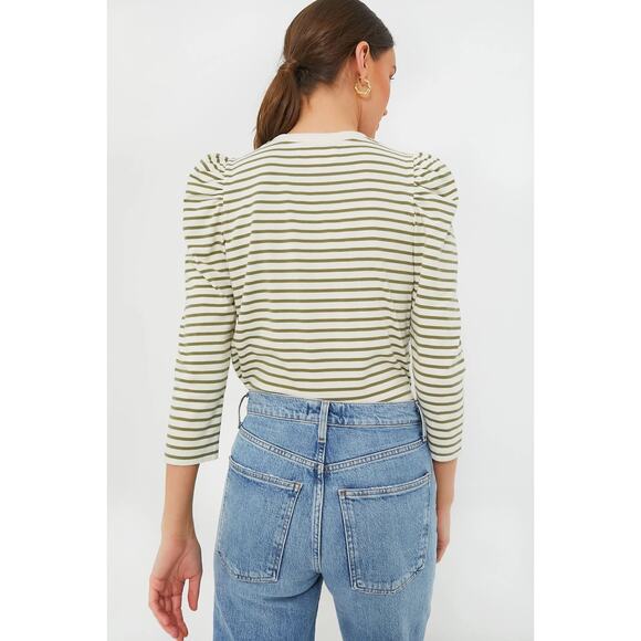 TUCKERNUCK Pomander Place Olive Striped Vesty Long Sleeve Crewneck NWT Medium - Picture 4 of 10